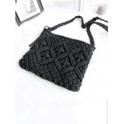 Black And Purple Crochet Bag