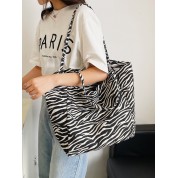 Black And White Striped Shoulder Bag