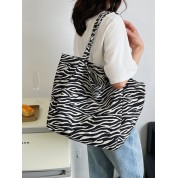 Black And White Striped Shoulder Bag