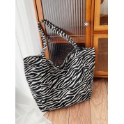 Black And White Striped Shoulder Bag