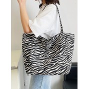 Black And White Striped Shoulder Bag