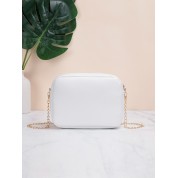 Square Leather Bag With Zipper