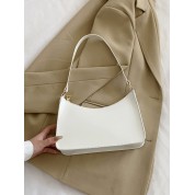 White Leather Top Handle Bag