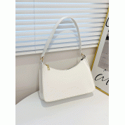 White Leather Top Handle Bag