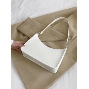 White Leather Top Handle Bag