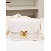 Mini White Leather Crossbody Bag