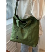 Shoulder Crossbody Bag Leather Canvas