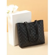 Black Leather Quilted Belt Bag