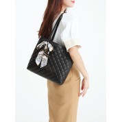 Black Leather Quilted Belt Bag