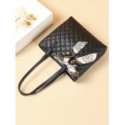 Black Leather Quilted Belt Bag