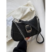 Black Faux Suede Crossbody Bag