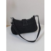 Black Faux Suede Crossbody Bag