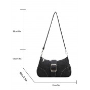 Black Faux Suede Crossbody Bag