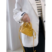 Faux Leather Drawstring Mini Shoulder Bag