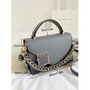 Chain Detail Print Flap Crossbody Bag