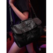 Large Black Studded Crossbody Bag