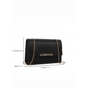 Black Leather Chain Belt Bag