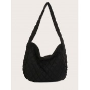 Large Black Quilted Shoulder Bag