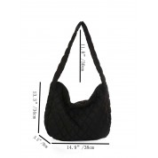 Large Black Quilted Shoulder Bag