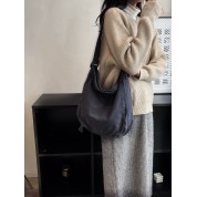 Black Canvas Crossbody Shoulder Bag