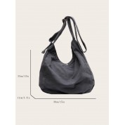 Black Canvas Crossbody Shoulder Bag