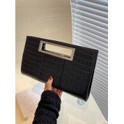 Black Leather Square Crossbody Bag