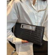 Black Leather Square Crossbody Bag