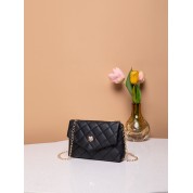 Small Black Quilted Crossbody Bag