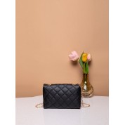 Small Black Quilted Crossbody Bag