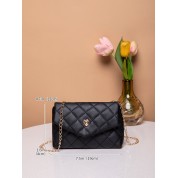 Small Black Quilted Crossbody Bag