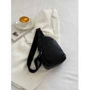 Black Leather Crossbody Sling Bag