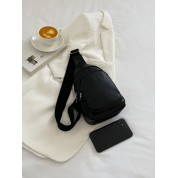 Black Leather Crossbody Sling Bag