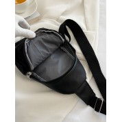 Black Leather Crossbody Sling Bag