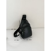 Black Leather Crossbody Sling Bag