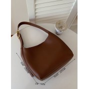 Brown Leather Hobo Shoulder Bag