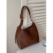 Brown Leather Hobo Shoulder Bag