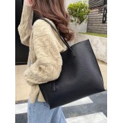 Black Shoulder Bag With Gold Buckle