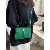 Woven Buckle Top Handle Bag