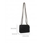 Black Chain Detail Shoulder Bag