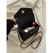 Black Chain Detail Shoulder Bag