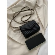 Black Chain Detail Shoulder Bag