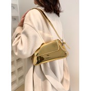 Gold Metallic Leather Tote Bag