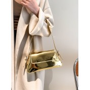 Gold Metallic Leather Tote Bag