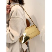 Gold Metallic Leather Tote Bag