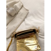 Gold Metallic Leather Tote Bag