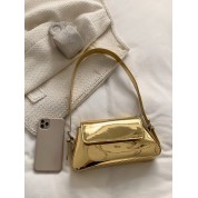 Gold Metallic Leather Tote Bag