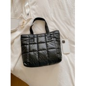 Black Nylon Tote Shoulder Bag