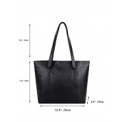 Simple Black Leather Tote Bag