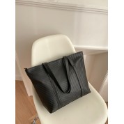 Simple Black Leather Tote Bag