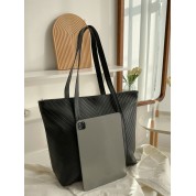 Simple Black Leather Tote Bag